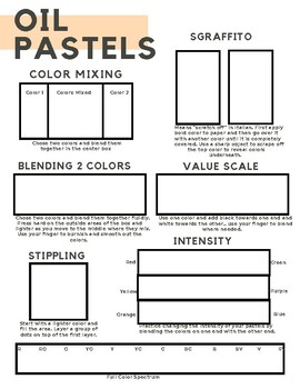 Preview of Learn to Use Oil Pastels - Worksheet