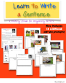 Learn to Write a Sentence, Writing Lesson for Beginning Writers