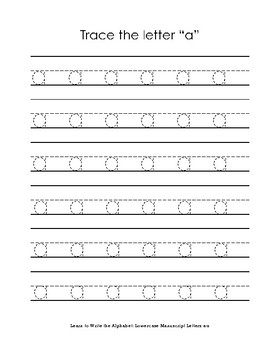 Learn To Write The Alphabet Lowercase Manuscript Letters A Z - 