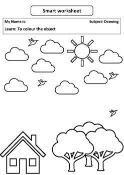 Preview of digital resources Learn to color through drawing worksheet