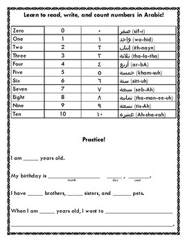 Preview of Learn to read, write, and count in Arabic!