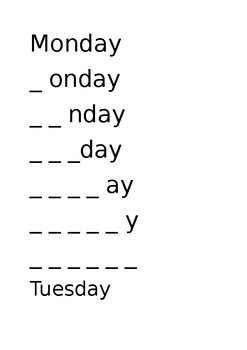 Preview of Learn to spell the days of the week