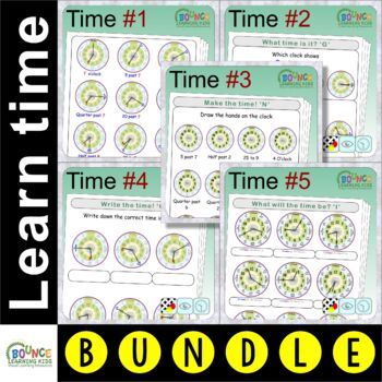 Preview of Learn to tell the time bundle (88 distance learning worksheets for Time)