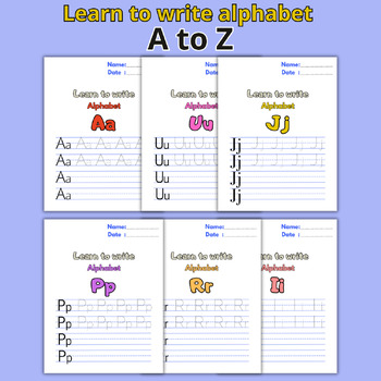 Preview of Learn to write alphabet A to Z