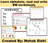 Learn write and pronounce the Alphabets in BW and colorful