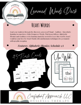 Preview of Learned Heart Words 2 & Review Deck (Alphabetic Phonics)