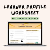 Editable Canva Learner Profile Template: Get to Know Your 
