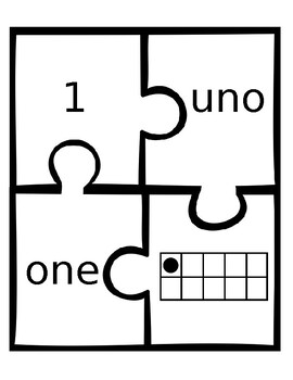 Preview of Learning #1-10 puzzles for Spanish and English