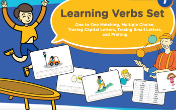 Preview of Learn 32 Verbs: Bundle 1 : Matching,Multiple Choice, Tracing, Printing