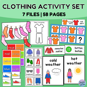 Learning About Clothing - Preschool Activity Set by Teaching 2 and 3 Year  Olds