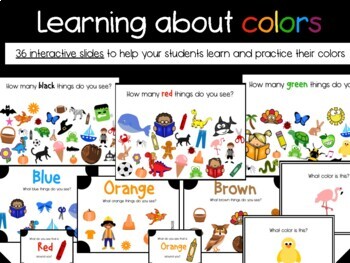 Preview of Learning About Colors, Color Unit, Back to school