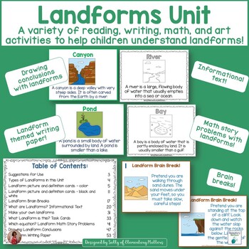 Preview of Learning About Landforms - A Social Studies Geography Unit for 2nd & 3rd Grades