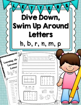 Preview of Dive Down, Swim Up Around Letters (Handwriting Without Tears (HWT) and Normal)