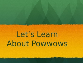 Preview of Learning About Pow Wows