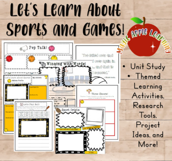 Preview of Learning About Sports and Games Unit Study Activities