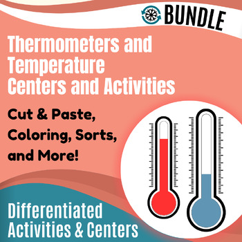 Teacher Made Math Center Learning Game Temperature Reading a Thermometer 