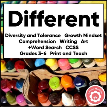 Preview of Diversity and Tolerance Growth Mindset Lesson and Word Search CCSS Grades 3-6