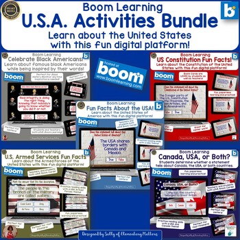 Preview of Learning About the USA Boom Learning Digital Reading and Thinking Activities