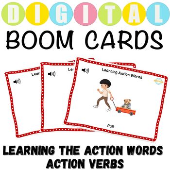 Preview of Learning Action Verbs Words Boom Cards