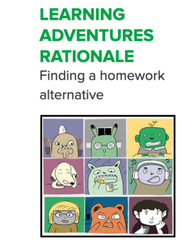 Preview of Learning Adventures Rationale - Homework Alternative - Staff PD