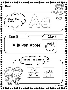 Learning Alphabet Trace and Color by Lanfaloe | TPT