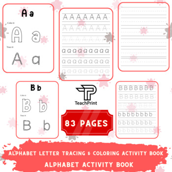 Preview of Learning Alphabet Tracing Coloring activity book - handwriting and pen control