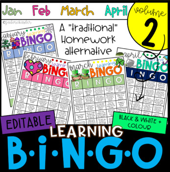 Preview of Monthly Learning BINGOs: VOLUME 2 (Jan, Feb, March, April)