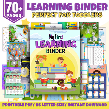 Preview of Learning Binder Toddlers 70+pages | Printable Toddlers | Us Letter Size Toddler