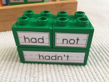 Preview of Learning COMMON CONTRACTION WORDS with Lego