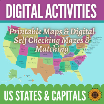 Preview of Learning Capital Cities of US by Regions Maps & Activities - Digital and Print