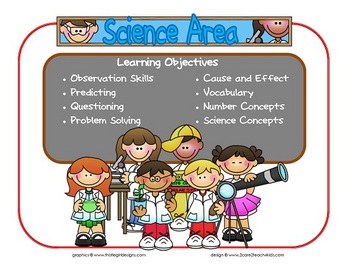 Learning Center Signs ~ Learning Area Signs with Learning Objectives