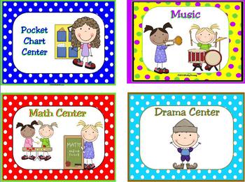 Learning Center Signs and Labels by Young and Lively Kindergarten
