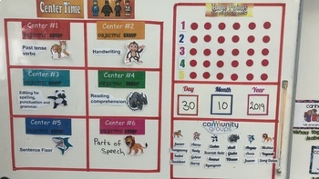 Preview of Learning Centers Rotation Board