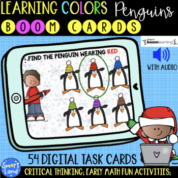 Preview of Learning Colors digital cards Penguins