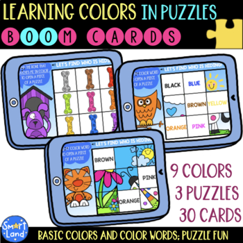 Preview of Learning Colors & Color Words in Puzzles_Boom Cards™