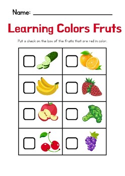 Preview of Learning Colors Fruits