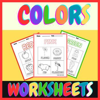 Learning Colors Printable Worksheets by Unique Lessons Teacher | TPT