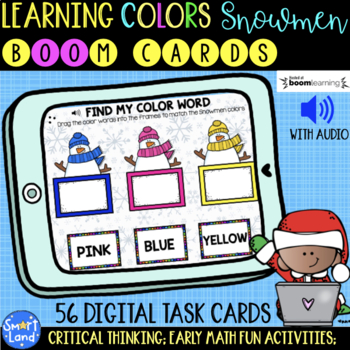 Preview of Learning Colors digital cards | Snowmen