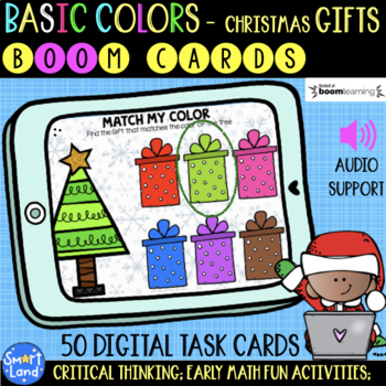 Preview of Learning Colors digital cards Winter Gifts 