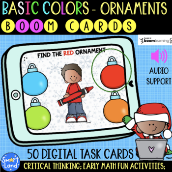 Preview of Learning Colors digital cards | Winter Ornaments