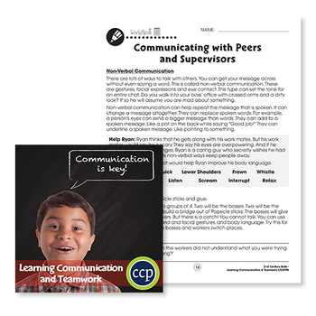 Preview of Learning Communication & Teamwork: Non-Verbal Communication - WORKSHEET