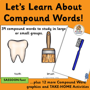 Preview of Learning Compound Words Game for Compound Word Activities - SASSOON Font