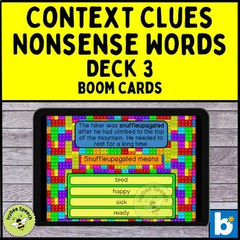 Preview of Learning Context Clues Strategies Nonsense Word Fun Deck 3 Boom Cards