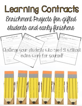Preview of Learning Contracts - Low Prep Enrichment Projects For Any Grade And Content