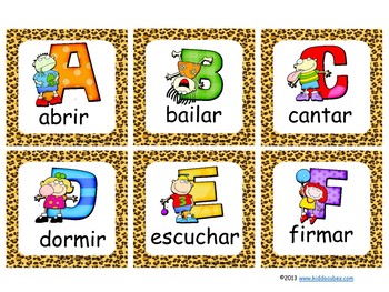 Verbos De Accion Action Verbs In Spanish By Kiddocubes Tpt