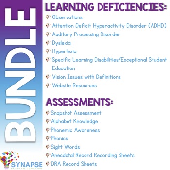 Preview of Learning Deficiencies and Assessments Bundle
