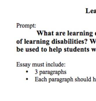essay questions for disabilities