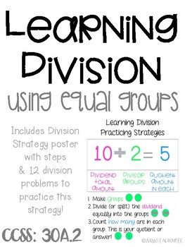 Learning Division - Using Equal Groups By Missiteachthree | Tpt