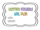 Learning Focused Lesson Plan Template