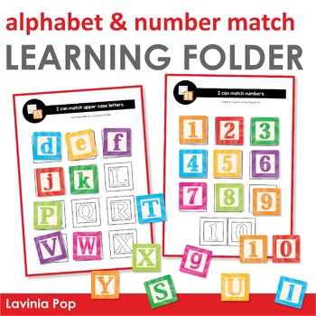Preview of Learning Folder for 3-5 | Toddler Binder: Alphabet & Number Match